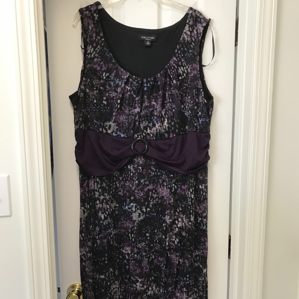 Perceptions Shift Dress Purple  multi color